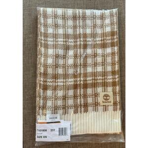 TIMBERLAND Scarf Plaid Cream & Beige 10”W x 68”L NEW & SEALED HOLIDAY WINTER